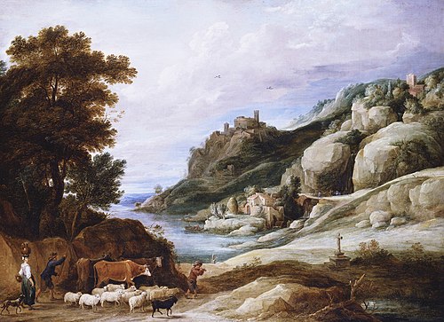 A Shepherd with his Flock in a Mountainous Landscape, 1667, David Teniers le Jeune