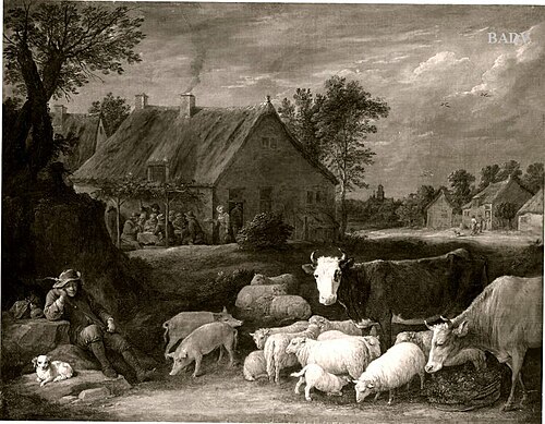 Flock in a village, 1635, David Teniers le Jeune