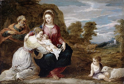 Holy Family with St Elizabeth and St John as infant, 1656, David Teniers le Jeune
