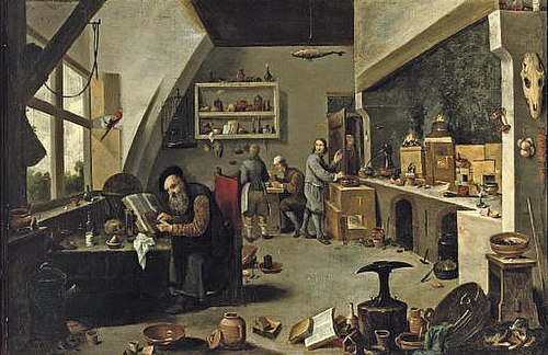 An alchemist in his workshop, , David Teniers le Jeune