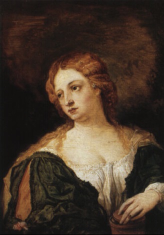 Mary Magdalene in a Green Dress, 1656, David Teniers le Jeune