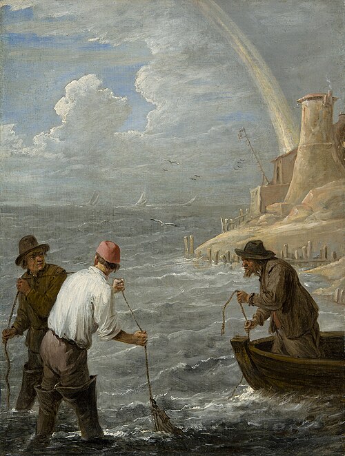 Three Fishermen Casting their Nets, 1640, David Teniers le Jeune
