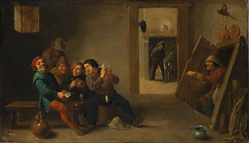 Peasants playing cards, 1633, David Teniers le Jeune