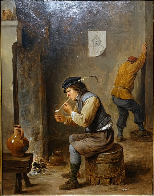 Smoker by a Hearth, 1660, David Teniers le Jeune