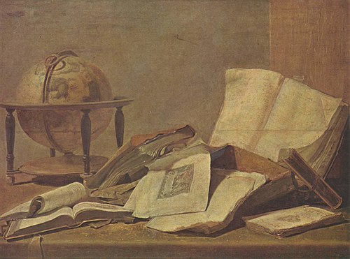 Still-life with Books and Globe, 1650, David Teniers le Jeune