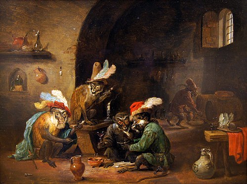 Singes fumant, 1650, David Teniers le Jeune
