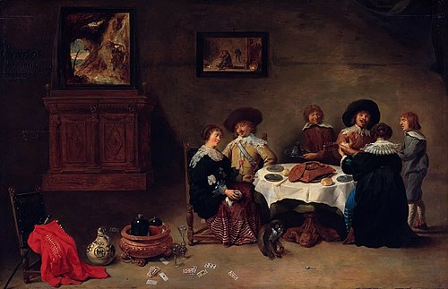 Bonne compagnie à table, 1634, David Teniers le Jeune