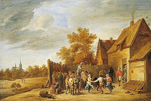 Peasants Dancing Outside an Inn, 1650, David Teniers le Jeune