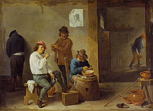 Smokers around a Barrel, 1644, David Teniers le Jeune