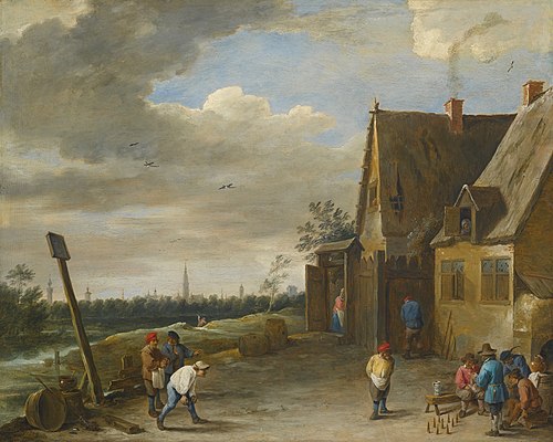Game of Nine-pins with View of Antwerp, 1640, David Teniers le Jeune