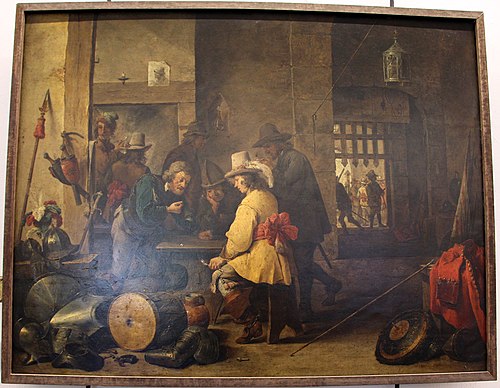 Guardroom with soldiers playing cards, 1650, David Teniers le Jeune
