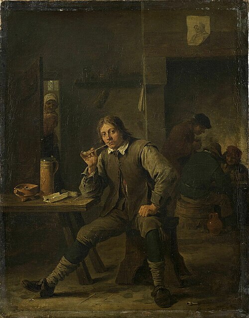 Fumeur accoudé à une table, 1643, David Teniers le Jeune