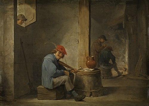 Farmer playing music, 1650, David Teniers le Jeune
