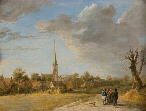 Gezicht op een dorp, , David Teniers the Younger