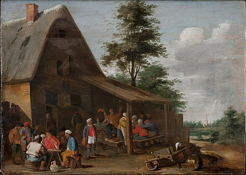 Peasants Feasting Outside a Village Inn, 1665, David Teniers le Jeune