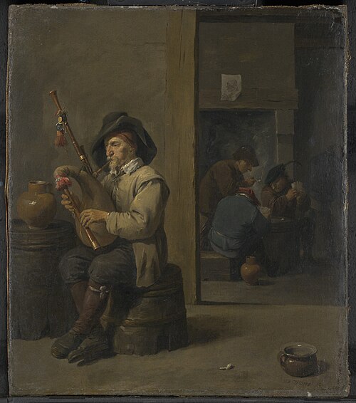 Bagpiper in an Inn, 1640, David Teniers le Jeune