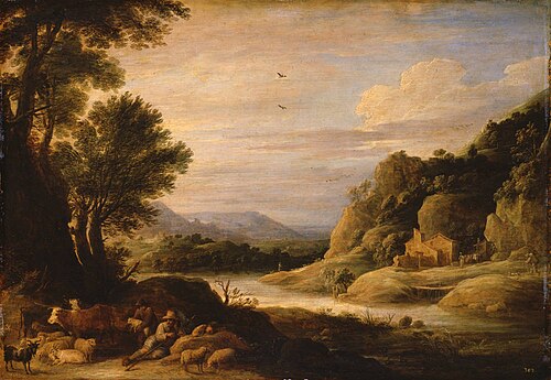 River landscape with resting shepherds and herds, 1657, David Teniers le Jeune