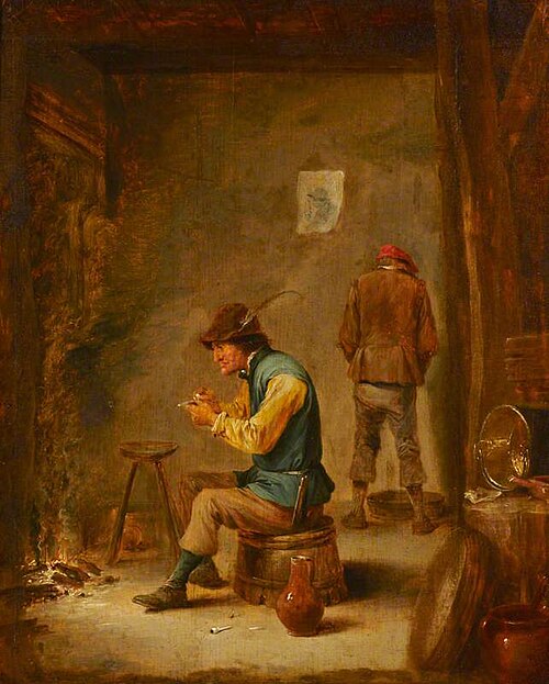 A Peasant filling his Pipe, 1660, David Teniers the Younger