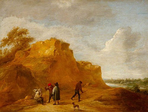 Sand Cliff and Figures, 1660, David Teniers the Younger