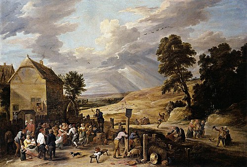 Peasants Dancing outside an Inn, 1650, David Teniers the Younger