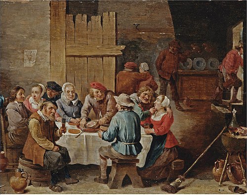 Peasants eating and drinking in an interior, 1662, David Teniers le Jeune