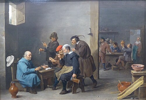Tabagie - "L'homme au chapeau blanc", 1644, David Teniers le Jeune