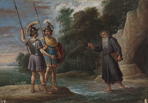 El mago descubre a Carlos y Ubaldo el paradero de Reinaldo (La búsqueda de Reinaldo), 1628, David Teniers le Jeune