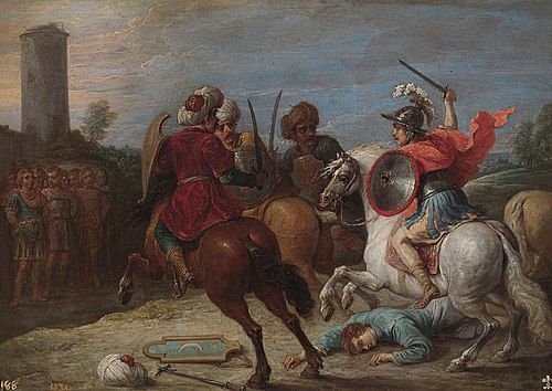Proezas de Reinaldo frente a los egipcios, 1628, David Teniers le Jeune