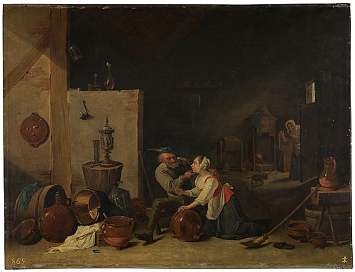 The Old Man and the Maid, 1601, David Teniers le Jeune