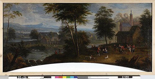Landschap met taveerne en dansende boeren, , David Teniers le Jeune