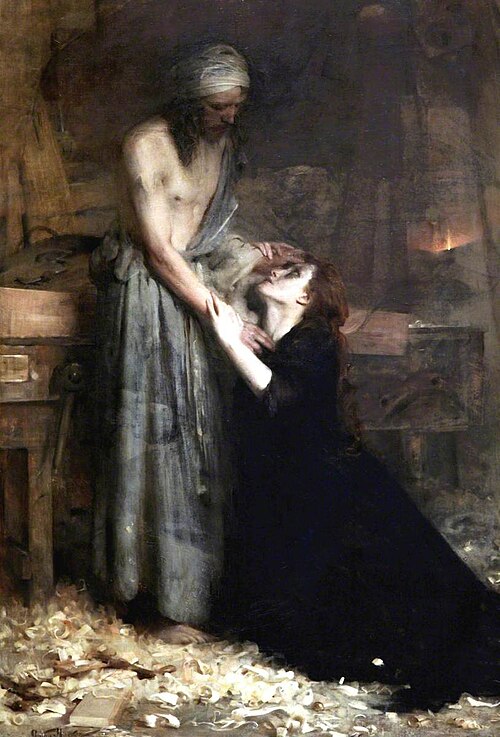 Christ and the Magdalene, 1890, Arthur Hacker