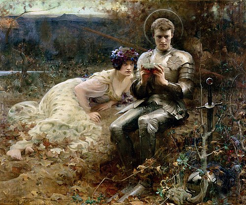 Temptation of Sir Percival, 1894, Arthur Hacker