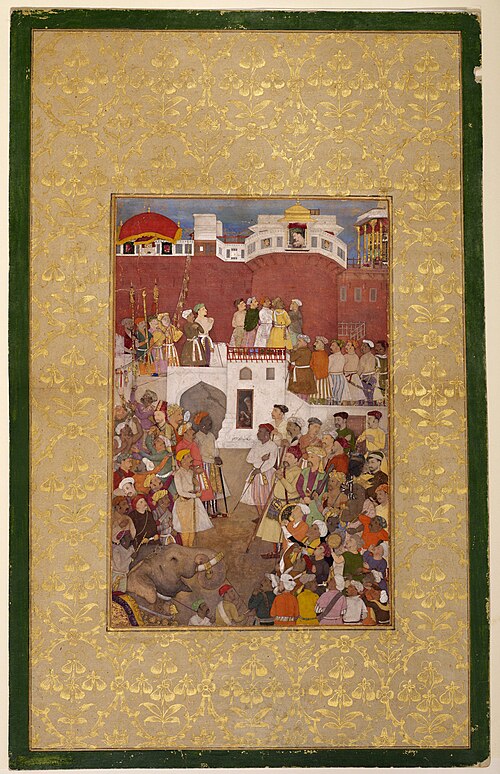 Emperor Jahangir at the Jharoka Window, 1620, Abu al-Hasan
