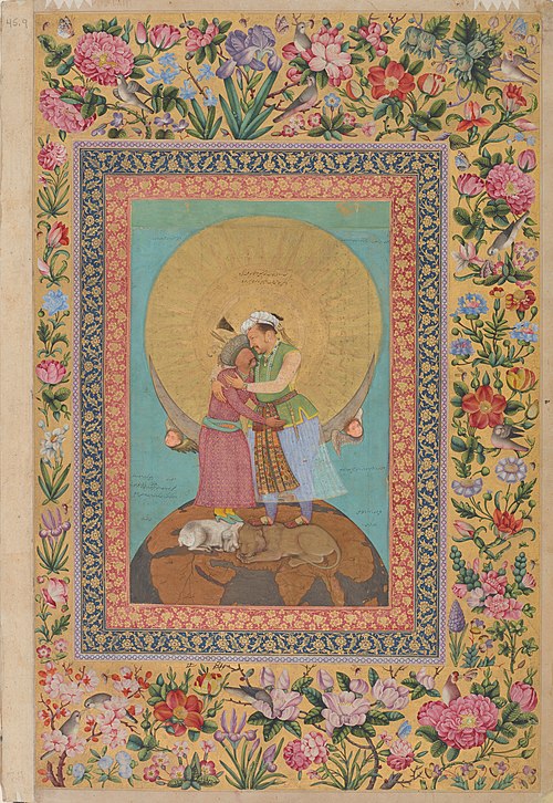 Emperor Jahangir Embraces Shah Abbas, 1618, Abu al-Hasan