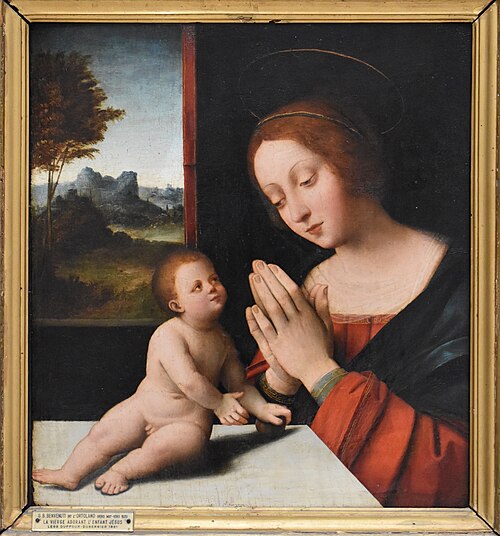 Vierge adorant l'Enfant, 1510, Ortolano Ferrarese