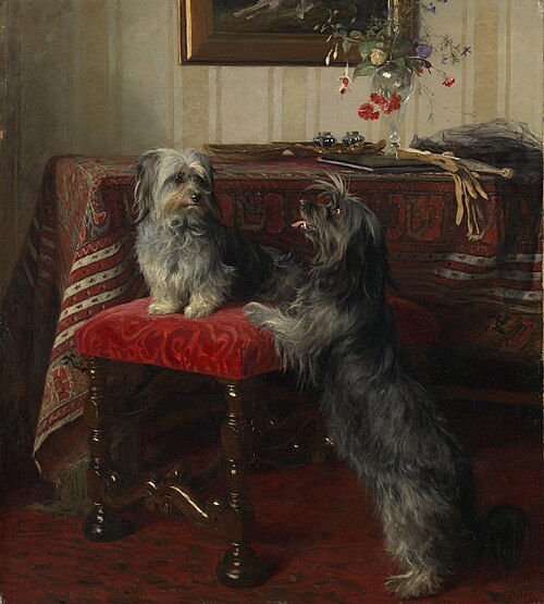Dot and Cairnach, Skye terriers, 1875, Otto Weber