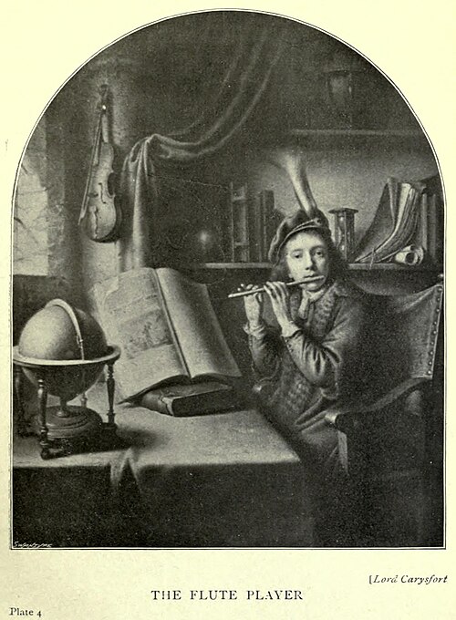Young Man playing a Flute, 1636, Gérard Dou
