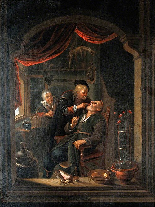 A Surgeon Examining a Patient's Mouth, , Gérard Dou