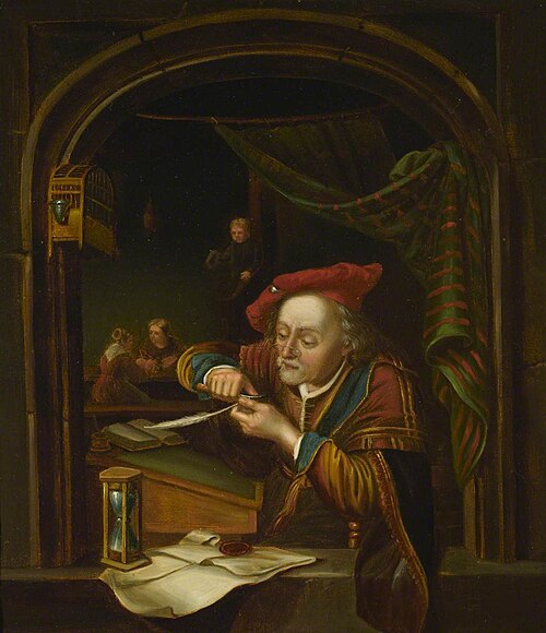 Man Sharpening a Quill Pen, , Gérard Dou