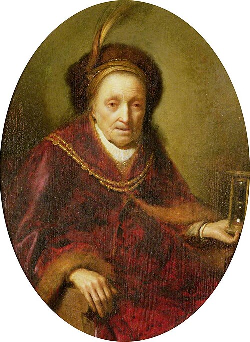 Old Lady with an Hourglass, , Gerrit Dou