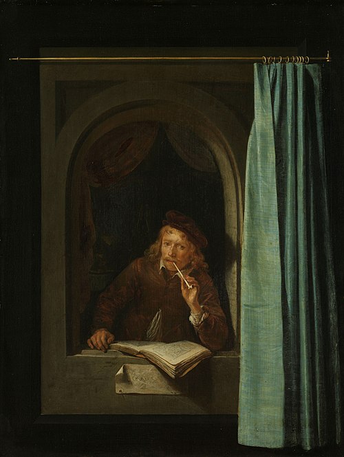 Man Smoking a Pipe, 1650, Gerrit Dou