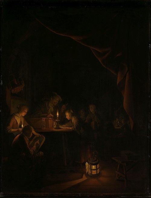 The Night School, 1663, Gerrit Dou