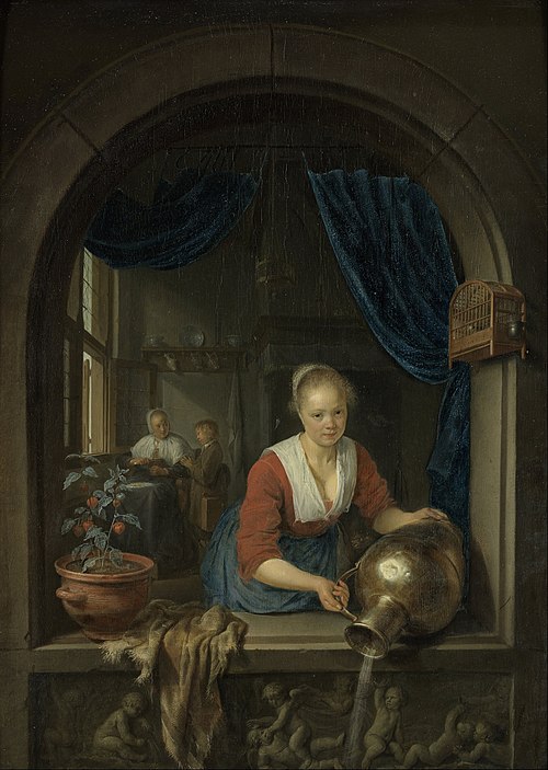 Femme de ménage à la fenêtre, 1660, Gérard Dou