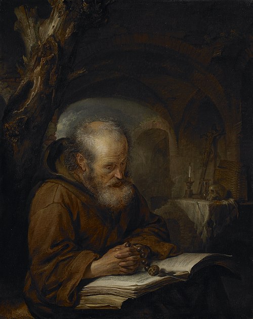 A Hermit Praying, 1670, Gerrit Dou