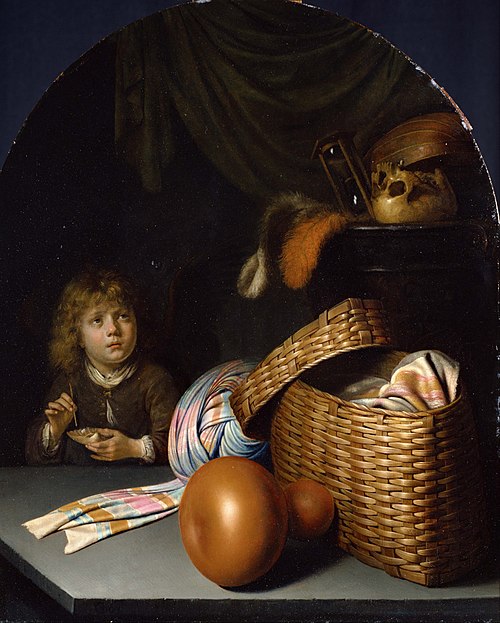 Still Life with a Boy Blowing Soap-bubbles, 1635, Gérard Dou