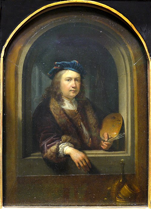 Portrait of the Artist with a Palette, 1664, Gerrit Dou