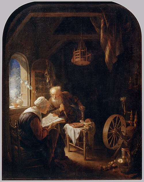 Old Woman Reading the Bible, 1637, Gerrit Dou