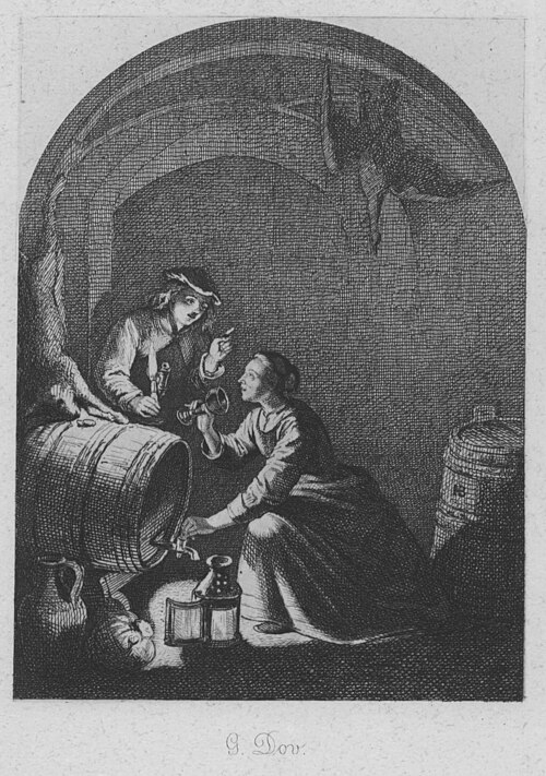 In the Wine Celler (The Surprise), 1660, Gérard Dou
