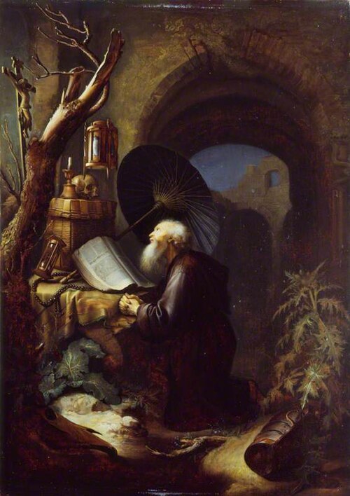 A Hermit at Prayer, 1660, Gerrit Dou