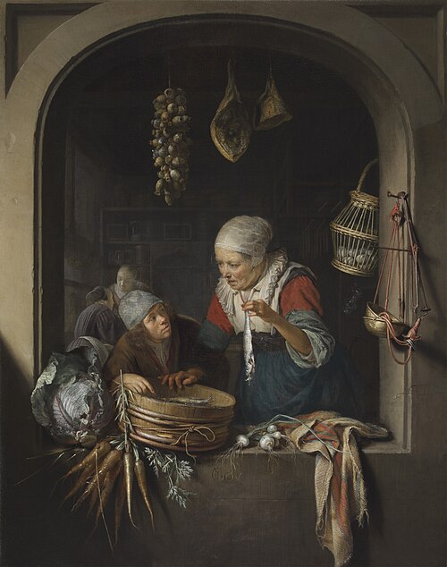 Herring Seller and Boy, 1664, Gerrit Dou